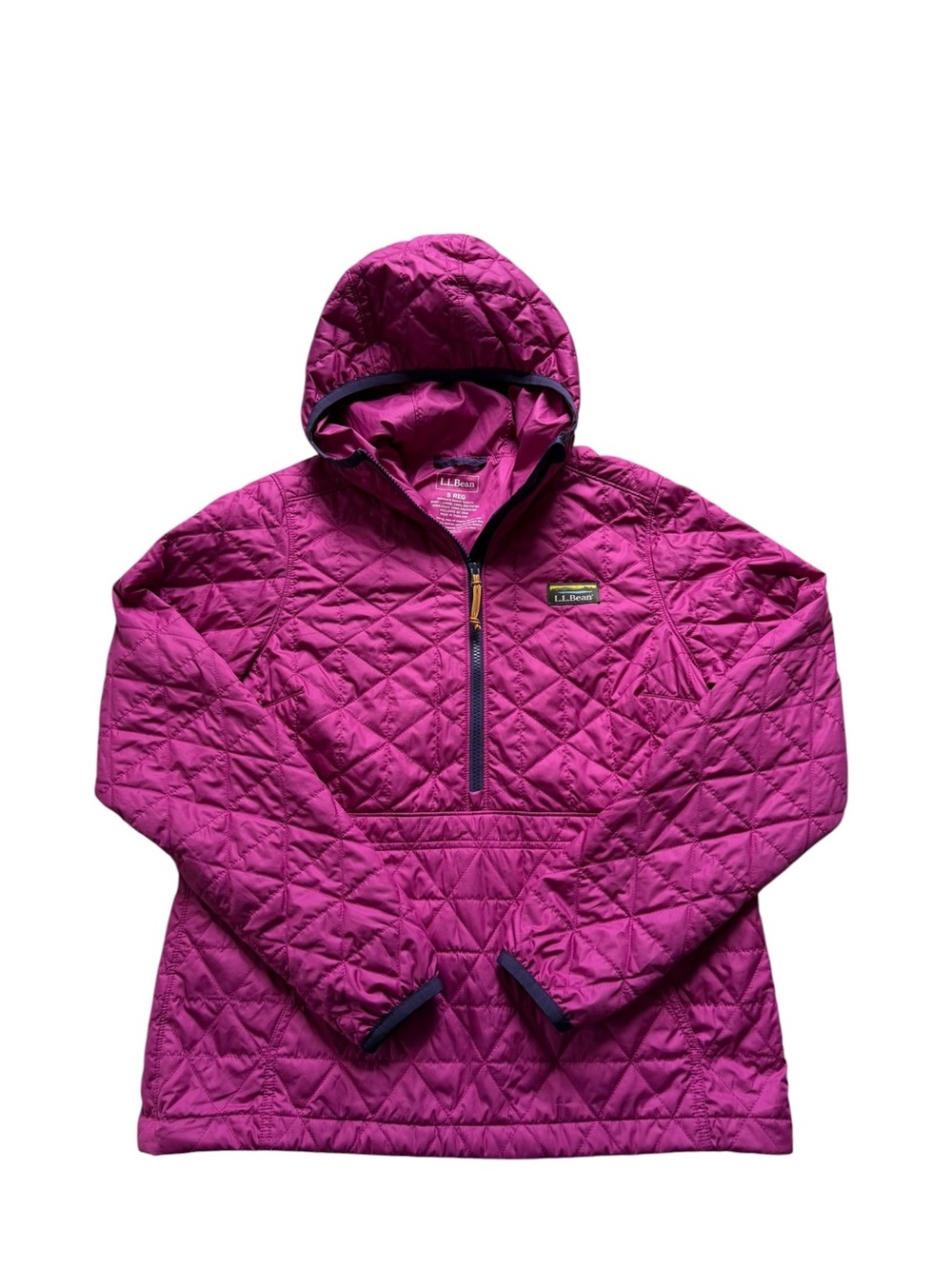 L.L. Bean Katahdin Insulated Pullover Hoodie Size Small Pink Lightweight Jacket